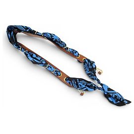 Chloé NEW CHLOE BROWN LEATHER SHOULDER STRAP AND SILK SCARF FOR BAG STRAP Other