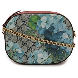 Bolsa de Alça de Corrente Gucci GG Blooms Supreme Marrom Bege