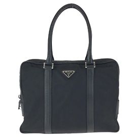 Tote Prada Nylon Leather Tessuto Saffiano Logo Noir