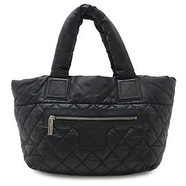 Bolsa Tote Chanel Coco Cocoon Small Nylon e Couro Preto