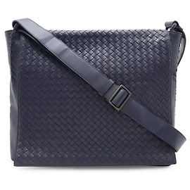 Bolsa Messenger de couro Intrecciato Bottega Veneta Roxo