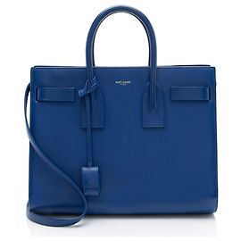 Bolsa Tote Small Sac De Jour em couro de bezerro Saint Laurent Azul