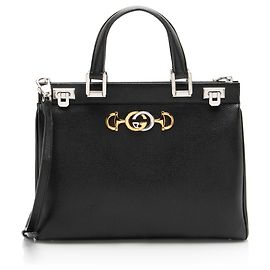 Gucci Zumi Medium Tote aus Kalbsleder Schwarz