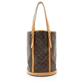 Louis Vuitton Vintage Monogram Canvas Bucket GM Tote Brown