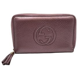 Portefeuille GUCCI Interlocking G Soho en cuir violet Violet