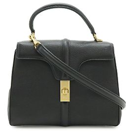 Céline Celine 16 Small Lederhandtasche Schwarz Schwarz