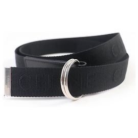 Céline Celine Belt Logo design Leather Belt Black