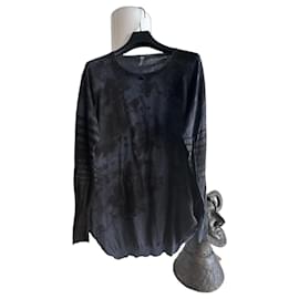 Pull en maille gris à imprimé abstrait High Gris Gris anthracite