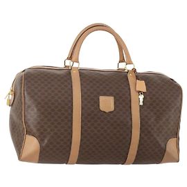 Céline Celine Vintage Duffle Bag Canvas and Leather Brown