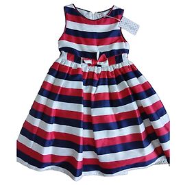 Autre Marque Piccola Doll Gestreiftes Mädchenkleid Weiß Rot Blau