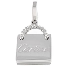 Colar com pingente de motivo de bolsa em ouro branco 18K Cartier Outro