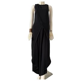 Halston Heritage Asymmetrical Black Jumpsuit Black