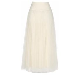 Christian Dior Saia Maxi em Tule com Bolinhas Cru