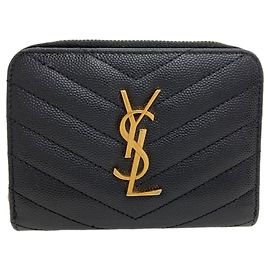 Portafoglio bi-fold Cassandra Stitch Yves Saint Laurent Nero