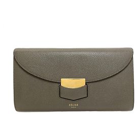 Céline Celine Trotter Long Wallet Brown