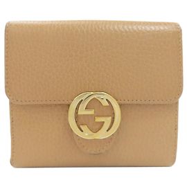 Gucci Brown Leather Bi-fold Wallet Brown