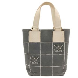 Borsa Chanel Chocolate Bar Canvas Marrone Bianco