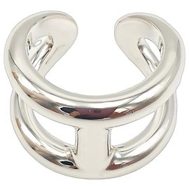 Hermès Osmose GM Sterling Silver Ring Size 58 Silvery