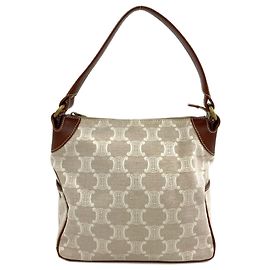 Céline Borsa Tote Celine Macadam Canvas Marrone Beige