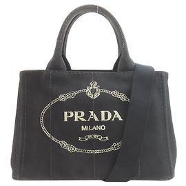 Prada B2439G Canapa 2-Way Handbag Black
