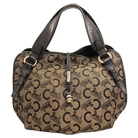 Céline Bolsa Celine C Sulky em lona para mulher Marrom Preto