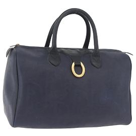 Sac à main Christian Dior Trotter Canvas Bleu Marine Or Auth bs35238 Doré Bleu Marine