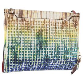 Clutch Christian Louboutin in pelle multicolore argento Auth BA13018A Argento Multicolore