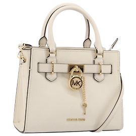 MICHAEL KORS Tote Bag Leather 2way White Gold Auth 181263A White Golden