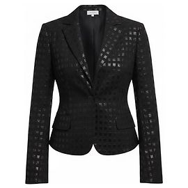 Akris Punto Jacke mit schwarzem Gittermuster-Jacquard Schwarz