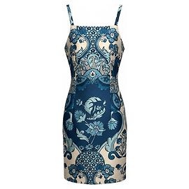 Autre Marque Mini-Kleid Aniston Jardin Bleu Mestiza Blau