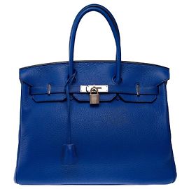 Hermès Bolsa HERMES Birkin 35 em Couro Azul - 103551 Azul
