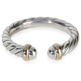 David Yurman Yellow Gold & Sterling Silver  Petite Cable Open Ring Other