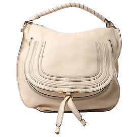 Bolsa Hobo de couro Marcie da Chloé, bege Bege