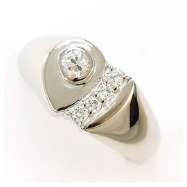 Autre Marque Pm900 Platinum Band Ring mit Diamant Andere