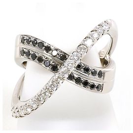 Autre Marque 10K Weißgold Diamantring Schwarz Golden