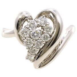 Autre Marque PT1000 Platinum Band Ring with Diamond Other