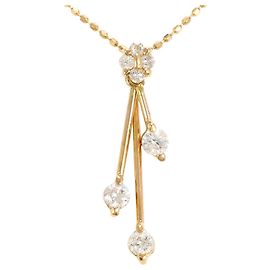 Autre Marque Collar de oro amarillo de 14K con diamante Dorado
