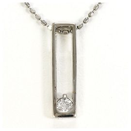 Autre Marque Collar de oro blanco de 14K con diamante Dorado