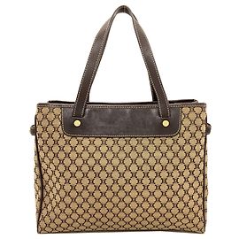 Céline Celine Handtasche aus Canvas mit Macadam-Muster Braun