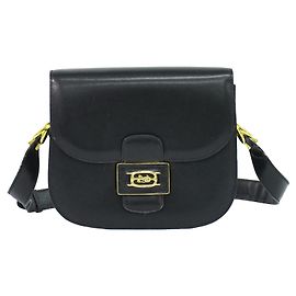 Céline Bolsa de ombro Celine Horse Carriage em couro Preto
