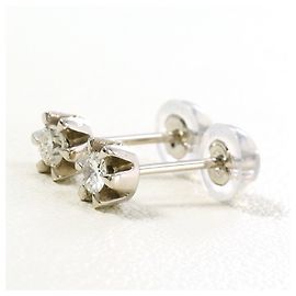 Autre Marque PT900 Platin-Steckohrringe mit Diamanten Andere