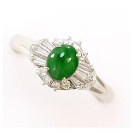 Autre Marque Platin-Ring mit Diamant und Jadeit Andere