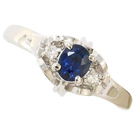 Autre Marque PT900 Platinring mit Saphir und Diamant Andere