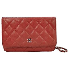 Chanel Wallet on Chain Quilted Caviar medium Red