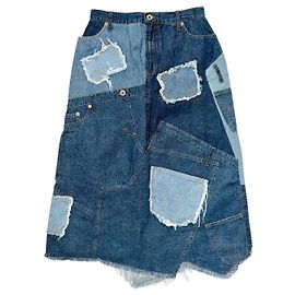 D&G VINTAGE PATCHWORK DENIM ROCK DOLCE & GABBANA Blau