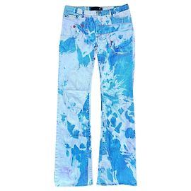 JUST CAVALLI ROBERTO CAVALLI 2001 JEAN IMPRIMÉ DENIM Blanc Bleu