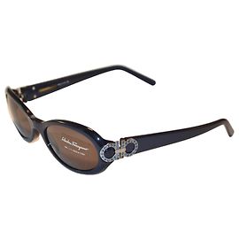 Óculos de sol Salvatore Ferragamo em acetato azul com cristais Azul