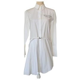 Off White ROBE CHEMISE PLISSÉE OFF-WHITE 2021 Blanc