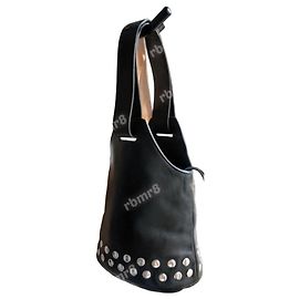 Ba&Sh Bolsa saco em couro preto com tachas Preto Metálico