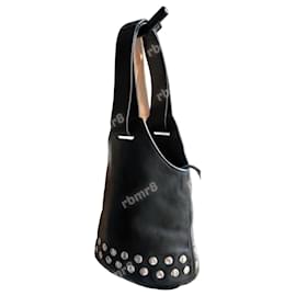 Ba&Sh Borsa a secchiello in pelle nera borchiata Nero Metallico
